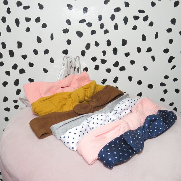 No Brand Other - Knit and Ribbed Baby Bow Headband Hair Accessories Lot